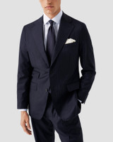 ETON - WHITE SIGNATURE TWILL W/GREY BUTTONS SHIRT