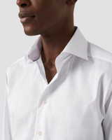 ETON - WHITE SIGNATURE TWILL W/WHITE BUTTONS SHIRT