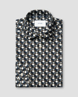 ETON -GEOMETRIC PRINT COTTON TENCEL™ LYOCELL SHIRT -NAVY BLUE