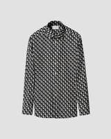 ETON -GEOMETRIC PRINT COTTON TENCEL™ LYOCELL SHIRT -NAVY BLUE