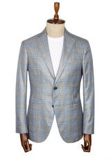 AE- BOTTO GIUSEPPE-BAMBOO GREY /L.BLUE PLAID JACKET