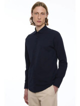 LORENZONI -L/S COOL COTTON SHIRT-NAVY