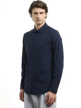 LORENZONI -L/S COOL COTTON SHIRT-NAVY