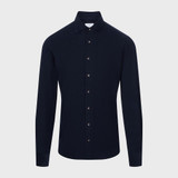 EB -SOLID CORDUROY SPORT CASUAL SHIRT -D. NAVY