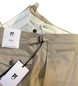 PT TORINO -FINE CAVALLERY STRETCH TWILL TROUSER W/ SIDE ADJUSTERS- TAUPE