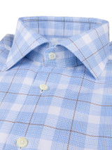 STENSTROMS -LIGHT BLUE CHECK TWILL SHIRT