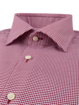 STENSTROMS - LIGHT PINK / RED CHECKED TWILL SHIRT