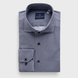 EB -MODERN 4 FLEX STRETCH KNIT SHIRT-BLUE /D.BROWN
