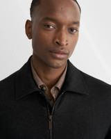 ETON - WOOL HARRINGTON FULL ZIP JACKET -BLACK