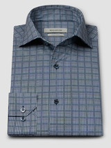 BUGATCHI-DEVON OoohCotton® ONE PIECE COLLAR SHIRT-INDIGO