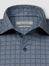BUGATCHI-DEVON OoohCotton® ONE PIECE COLLAR SHIRT-INDIGO