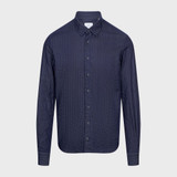 EB-WASHED CRINKLE DENIM SPORT CASUAL SHRT -NAVY