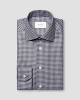ETON - CHECK KING TWILL SHIRT -DARK BLUE