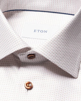 ETON -MICRO CHECK KING TWILL SHIRT -ORANGE