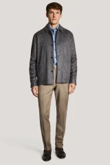 JACK VICTOR -CALLUM BLUE GREY HERRINGBONE SHIRT JACKET
