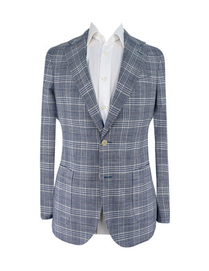 AE-MARLANE GLEN PLD BLUE /BERGUNDY WINDOWPANE JACKET