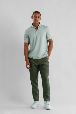 STONE ROSE -APEX - OLIVE BIRDSEYE POLO