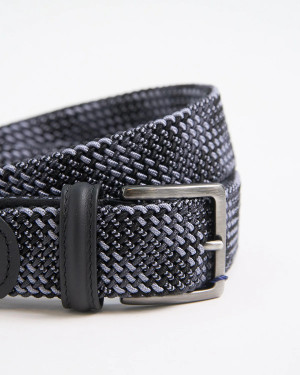 ANDERSON'S BLCK / GREY PATTERNED COTTON BELT