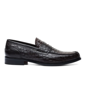 ANDREA NOBILE -Penny Loafer in Dark Brown Leather with Crocodile Print ANDREA NOBILE -Penny Loafer in Dark Brown Leather with Crocodile Print