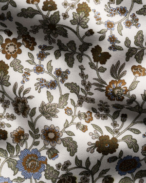 ETON - FLORAL PRINT SIG. TWILL SHIRT-BROWN ETON - FLORAL PRINT SIG. TWILL SHIRT-BROWN