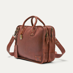 WILL - HANK LEATHER SATCHEL -COGNAC