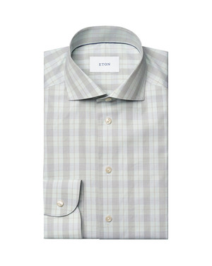 ETON -PLAID BREEZE POPLIN SHIRT - MID GREEN