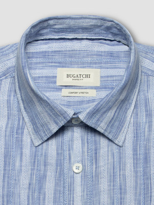 BUGATCHI-JULIAN  LINEN SHIRT -CLASSIC BLUE