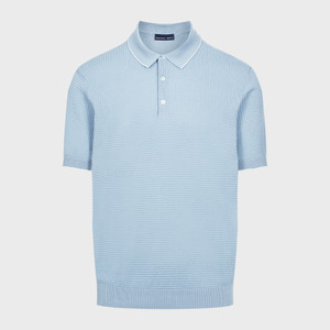 EB- L.PASTEL BLUE LUXE S/S STRUCTURED POLO