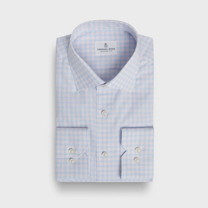 EB -CHECKED COTTON LUX SHIRT -LT. PASTEL PINK