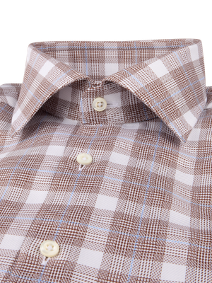 STENSTROMS -BROWN CHECK TWILL SHIRT