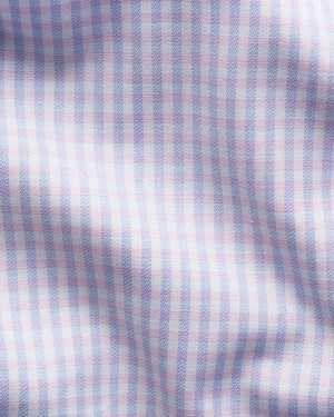 ETON - CHECK TWILL SHIRT - PINK