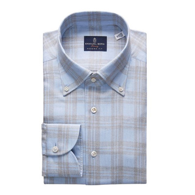 EB-HERRINGBONE PLAID FLANNEL LUX. SHIRT