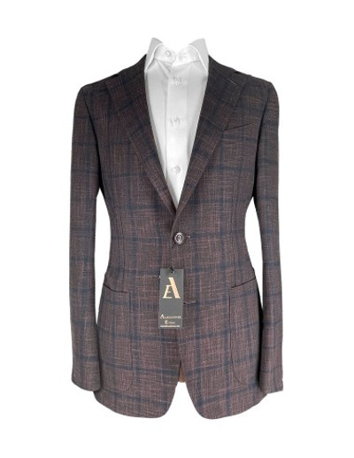 AE - COLOMBO JACKET -MELANGE BURGUNDY/BLUE WINDOWPANE
