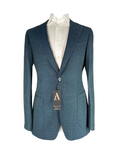AE -JACKET REDA OPEN WEAVE LEIGHTWEIGH TWEED BLUE/GREEN