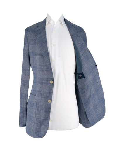 AE-ZEGNA LINEN/COTTON SILK MUTED BLUE JACKET