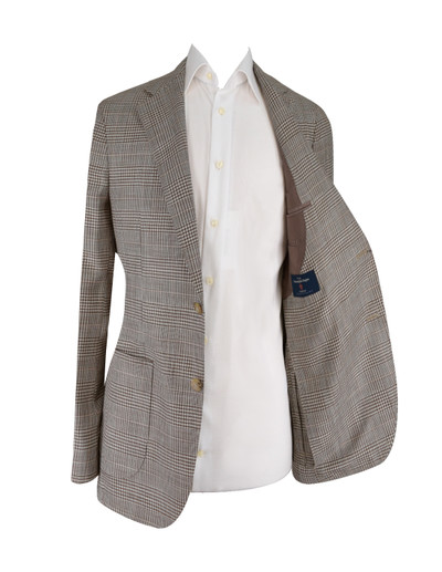 AE- ZEGNA GLN PLD BROWN JACKET