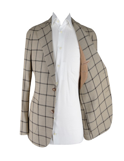 AE -TALLIA DI DELFINO TAN/ BROWN WINDOWPANE JACKET
