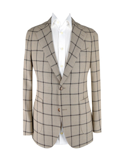 AE -TALLIA DI DELFINO TAN/ BROWN WINDOWPANE JACKET