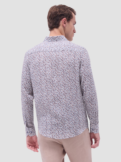 BUGATCHI-Julian Floral Micro Print Shirt -Sand