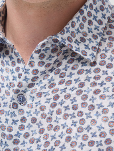 BUGATCHI-Julian Floral Micro Print Shirt -Sand