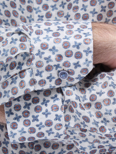 BUGATCHI-Julian Floral Micro Print Shirt -Sand
