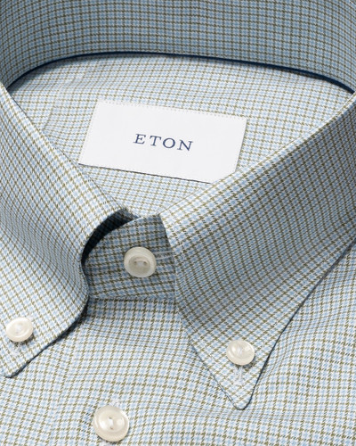 ETON-LIGHT GREEN HOUNDSTOOTH FINE TWILL SHIRT