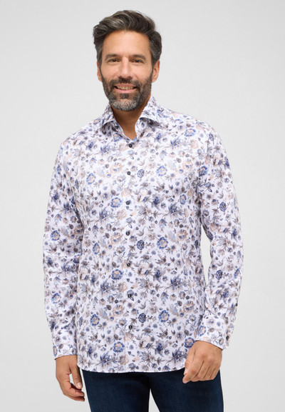 ETERNA 1863 -FLORAL BROWN PRINTED TWILL SHIRT