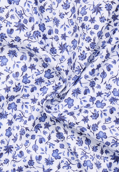 ETERNA 1863-FLORAL BLUE PRINTED TWILL SHIRT
