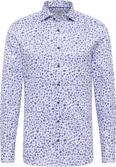 ETERNA 1863-FLORAL BLUE PRINTED TWILL SHIRT