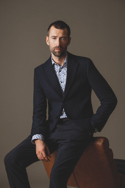 ETERNA 1863-FLORAL BLUE PRINTED TWILL SHIRT