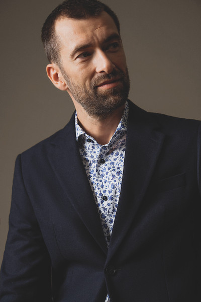 ETERNA 1863-FLORAL BLUE PRINTED TWILL SHIRT