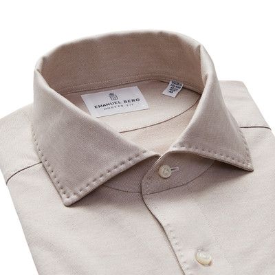 EB-BEIGE LUXE S/S TEXTURED JACQUARD KNIT POLO