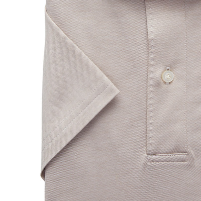 EB-BEIGE LUXE S/S TEXTURED JACQUARD KNIT POLO
