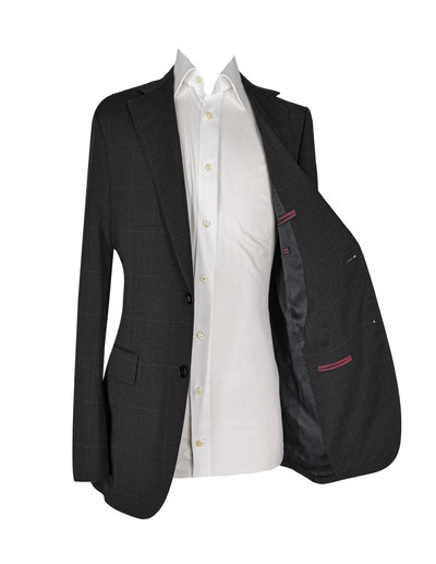 AE-SUIT BROWN CHECK WINDOWPANE